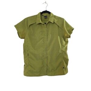 REI Shirt Womens L Green UPF 30+ Hiking Gorpcore Vented Tactical Nylon